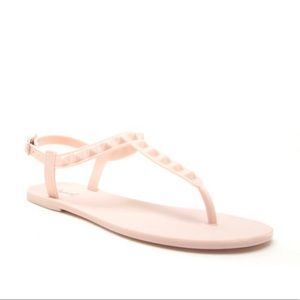 Nude Studded Jelly Sandals